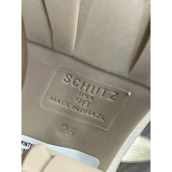 Schutz Womens Lace Up Block Heel boot Egg Shell Size 9B - Picture 9 of 13